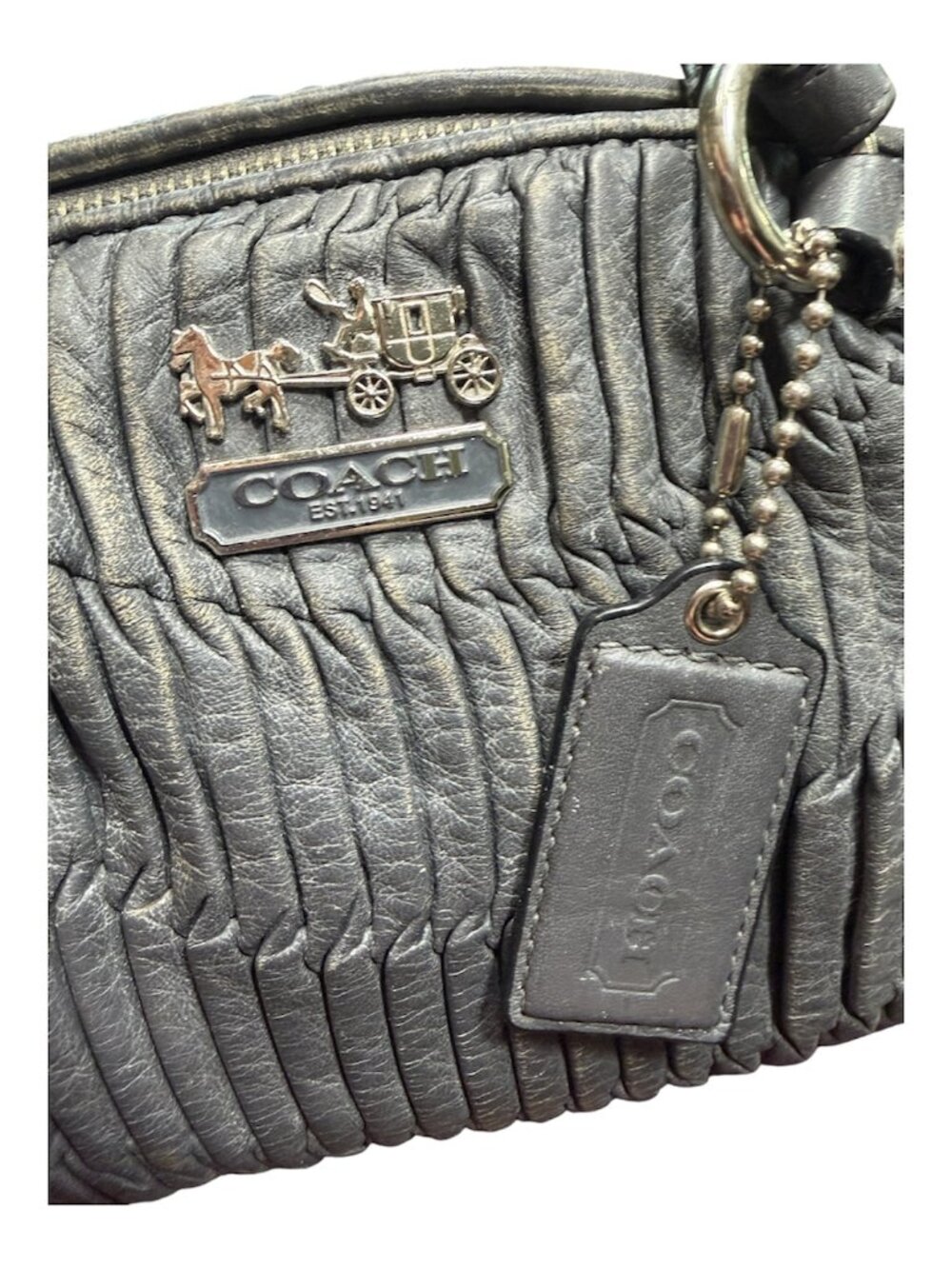 COACH MADISON SOPHIA RUCHED LEATHER HANDBAG - Y2K VIN… - Gem